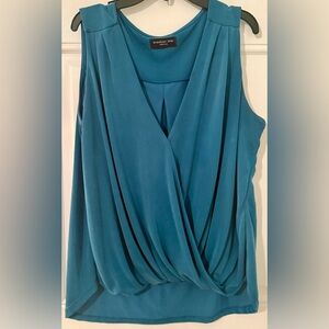Teal Sleeveless Draped Wrap Top
